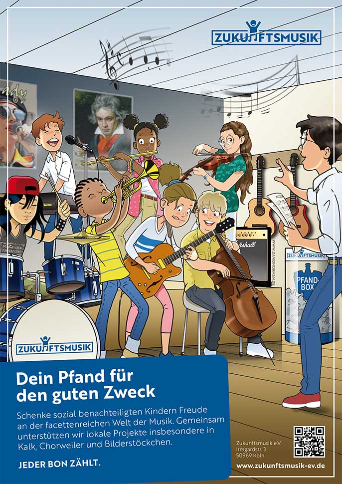 Zukunftsmusik Köln - Dein Pfand für einen guten Zweck